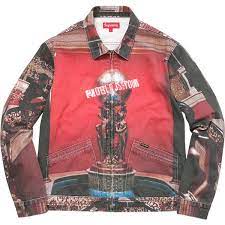 Supreme Scarface The World Is Yours Denim Jacket Liked On Polyvore Featuring Outerwear Jackets Red Jean Jacke Red Denim Jacket Jackets Denim Jacket Fashion