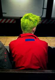Chartreuse Colored Man Hair Green Yellow Highlighter Neon Green Hair Green Hair Men Green Hair