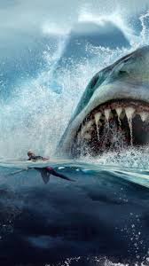 The Meg 2018 Phone Wallpaper Moviemania Shark Pictures Scary Ocean Megalodon