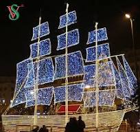 Custom Design LED 3D Ship Boat Vessel Train Bus Motif Light for Christmas  Decoration