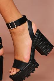 Cleated Platform Heeled Sandals Misspap Uk