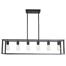 Related searches for vintage ceiling light fixture ceiling lights light fixtures vintage retro ceiling lights multiple rod wrought iron lighting ceiling light fixtures vintage industrial living room. Bonlicht 6 Light Rectangle Chandelier Contemporary Farmhouse Linear Pendant Lighting Black Industrial Vintage Kitchen Island Metal Cage Ceiling Light Fixtures For Living Room Dining Room Ceiling Lights Island Lights