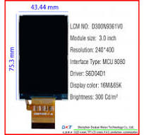 D300N9361V0 3-inch small size LCD screen module MCU can ...