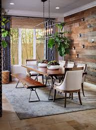 Love The Rustic Reclaimed Wood Wall Juxtaposed With The High Gloss Classical Trim Gorgeous Dining Room Accents Dining Room Accent Wall Natural Home Decor