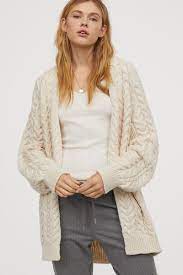 Sac Orgusu Hirka Krem Kadin H M Tr Cable Knit Hirkalar Kadin