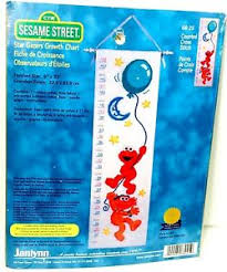 Details About Sesame Street Counted Cross Stitch Elmo And Zoe Star Gazers Growth Chart 68 25
