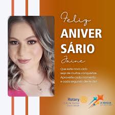 Hoje, a magia do Rotary brilha ainda mais forte ao celebrarmos o  aniversário da nossa companheira @jaine.lima.horn ✨🎉 Cada ano é uma nova  oportunidade para renovar nosso compromisso com o serviço e