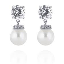 David's bridal cubic zirconia and pearl drop earrings, $20, david's bridal. Pearl Wedding Earrings Vintage Pearl Bridal Earrings Uk