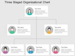 Three Staged Organizational Chart Flat Powerpoint Design