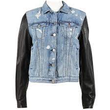 Pre Owned Rag Bone Jacket 150 Liked On Polyvore Featuring Outerwear Jackets Blue Women Clothing J Blue Leather Jacket Jackets Distressed Denim Jacket