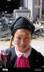 Woman from the Lu hill tribe, market, Bihn Lu, Vietnam, Southeast Asia  Stock Photo
