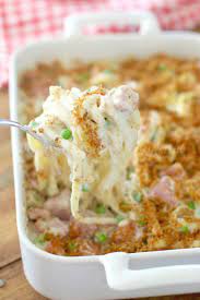 Ham Fettuccine Bake Is A Scrumptious Rib Sticking Meal That Everyone Raves About Easy To Prepare And Ready In 30 Minu Recipes Ham Dishes Leftover Ham Recipes