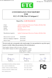 39 packages (39 pallet(s) polyester textured yarn al so ch powell company 6 northway court greer, sc 29651 usa attn: U1115a Remote Logging Display Test Report Keysight Technologies Malaysia Sdn Bhd
