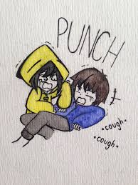 This Drawing Is Based On The Little Nightmares Fanfic That A Friend Of Mine In Wattpad Thetomboiwritter Little Nightmares Fanart Nightmares Art Runaway Kids