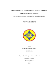 Penelitian ini dilakukan pada smp yayasan perguruan letjen s.parman. Pengaruh Gaya Kepemimpinan Kepala Sekolah Dan Budaya Organisasi Terhadap Kinerja Guru