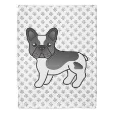 Black And White Boston Terrier Cartoon Black Pied French Bulldog Cute Cartoon Dog Paws Duvet Cover Zazzle Com Cartoon Dog Pied French Bulldog French Bulldog Breed