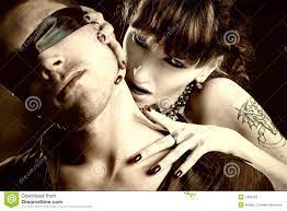 Woman Vampire Bites A Blind Man Stock Image Image Of Evil Mysterious 7908123