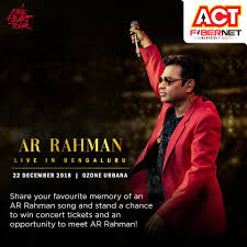 Act Fibernet On Twitter Get Ready To Witness The Maestro Arrahman Strum The Strings Of His Soul At Ozone Urbana 22nd December Participate In The Contest And Stand A Chance To Win A r rahman live music concert in bangalore | ar. twitter