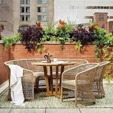 Liselle Left Facing Dining Loveseat Frontgate Round Outdoor Dining Table Round Dining Set Round Outdoor Table