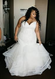Amber Garon S Elegant Ceremony At The Performing Arts Center In Cerritos Ca Strut Bridal Salon Plus Wedding Dresses Ruffle Wedding Dress Wedding Dress Styles