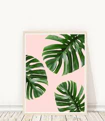 Monstera Leaves Tropical Plant Print Tropical Leaves Printable Wall Art Instant Download Modern Wall Art Wall Decor Home Decor Modern Wall Art Printable Wall Art Wall Printables