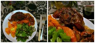 Oxtails, browned, slow cooked until falling off the bone tender, red wine and stock reduced until coating oxtails with syrupy glaze. Comforting Suppers Wintry Oxtail Glazed With Red Wine Orange And Rosemary And Here We Are