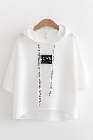 Model is 6'1/185cm and is wearing a size medium composition: Popular Streetwear Girls Three Quarter Sleeves Drawstring Hey Letter Print Relaxed Hoodie Beautifulhalo Com