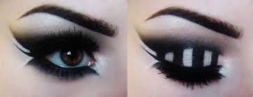 Black And White Makeup Looks Funkadelic Cat Eyes Black And White Makeup Makeup Eye Makeup
