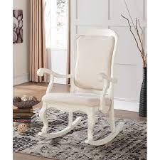 Attractive antique victorian upholstered rocking chair armchair. Sharan Antique White Wooden Rocking Chair Overstock 12021420