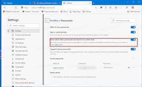 Can not configure on web image monitor. Enable Or Disable Password Monitor In Microsoft Edge