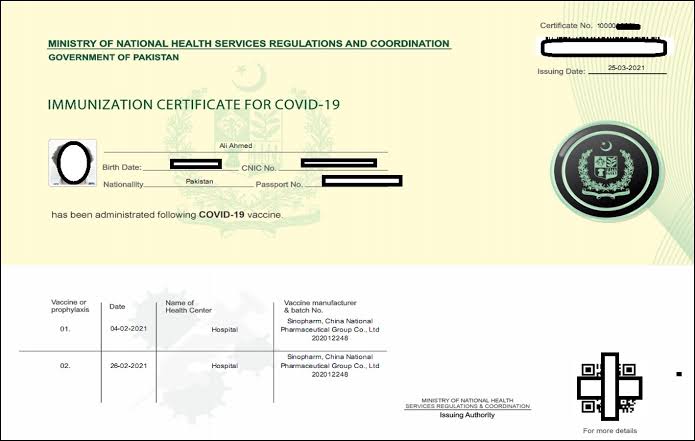 How to make NADRA vaccination certificate online