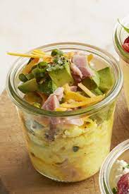 Cheddar Pepper And Avocado Scrambled Eggs In A Jar Recipe Avocado Recipes Leftover Ham Recipes Recipes