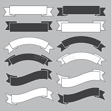 Banner Ribbon Vector Black And White Old Ribbon Banner Black And White Illustration Eps10 Ad Black Banner Ribbon Illustration White Ad Ribbon Banner Black And White Banner
