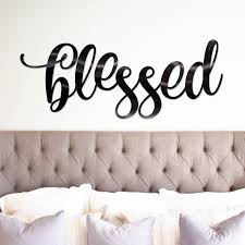 54 Blessed Sign Blessed Metal Sign Large Blessed Wall Etsy Thankful Sign Farmhouse Decor Word Signs
