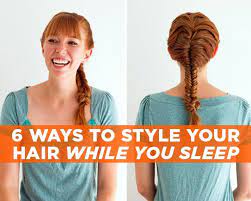 Secure each section with bobby pins until the hair elastic is completely covered. 6 Ways To Style Your Hair While You Sleep