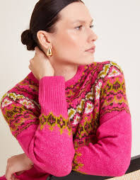 Fern Fair Isle Sweater Pink