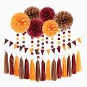 Amazon.com: Brown Burgundy Orange Party-Decorations - 23pcs Fall ...