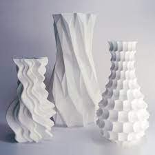 Modern Home Decor Bud Vase Set Geometric Vase Art Vases Funky Art Home Decor 3d Printed Set Of 3 Vases Gift Pack Modern Decor Vase Decor Geometric Vases Unique Vases Vase Set