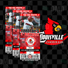 Louisville Cardinals Baseball Sports Party Invitations