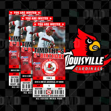 louisville cardinals baseball sports party invitations