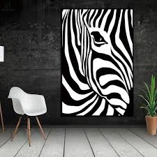 Canvas Painting Rhinoceros Black And White Animals Prints White Canvas Art Black Canvas Paintings Zebra Painting