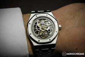The dial is also new, with stubbier pink gold applied indices and a. Spotted Prototype Ap Royal Oak 40th Anniversary Skeleton Tourbillon In Stainless Steel Monochrome Watches
