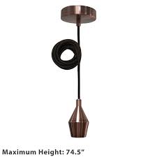 Shop Antique Copper Cone Shaped Pendant Light Socket And Canopy Overstock 29147203