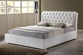Baxton Studio Bianca White Modern Bed With Tufted Headboard Queen Size Bbt6203 White Bed