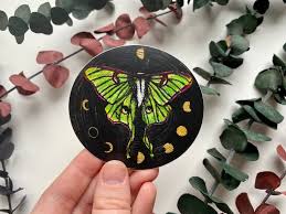 Luna Moth, Waterproof Vinyl Sticker, Moth Sticker, Butterfly Sticker, Moon  Sticker, Moon Phase Sticker, Witch Sticker, Insect Sticker