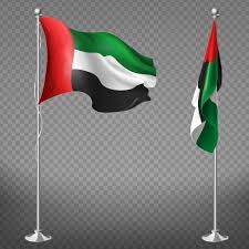 The united arab emirates was founded in 1971 when seven of the emirates of the previous trucial states joined together to create a single independent country. Free Vector 3d Realistic Flags Of United Arab Emirates On Steel Poles Isolated On Transparent Background