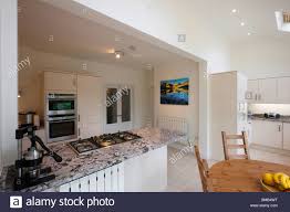 wide angle view of a new modern kitchen