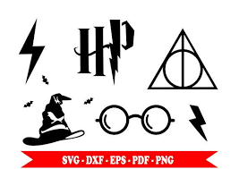 Harry Potter Svg Symbols Clip Art Digital Download Eps Dxf Harry Potter Silhouette Clip Art Harry Potter Symbols