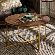 This coffee table is the very first time i picked up a hammer and nail. Walker Edison Mid Century Modern Coffee Table 36 In Dark Walnut Gold Lwf36alctdwg Rona