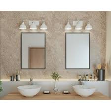 Progress Lighting Bramlett Collection 3 Light Polished Chrome Bathroom Vanity Light With White Shades P300041 015 The Home Depot